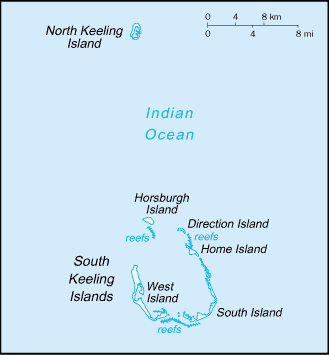 Keeling Islands Map - wikipedia