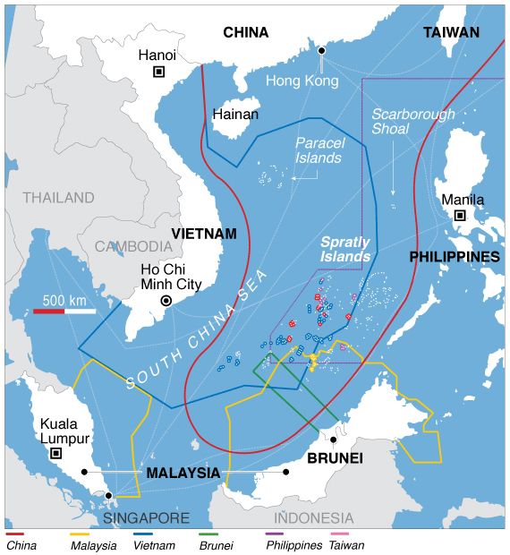 Klaim wilayah kelautan di Laut Tiongkok Selatan - wikipedia commons